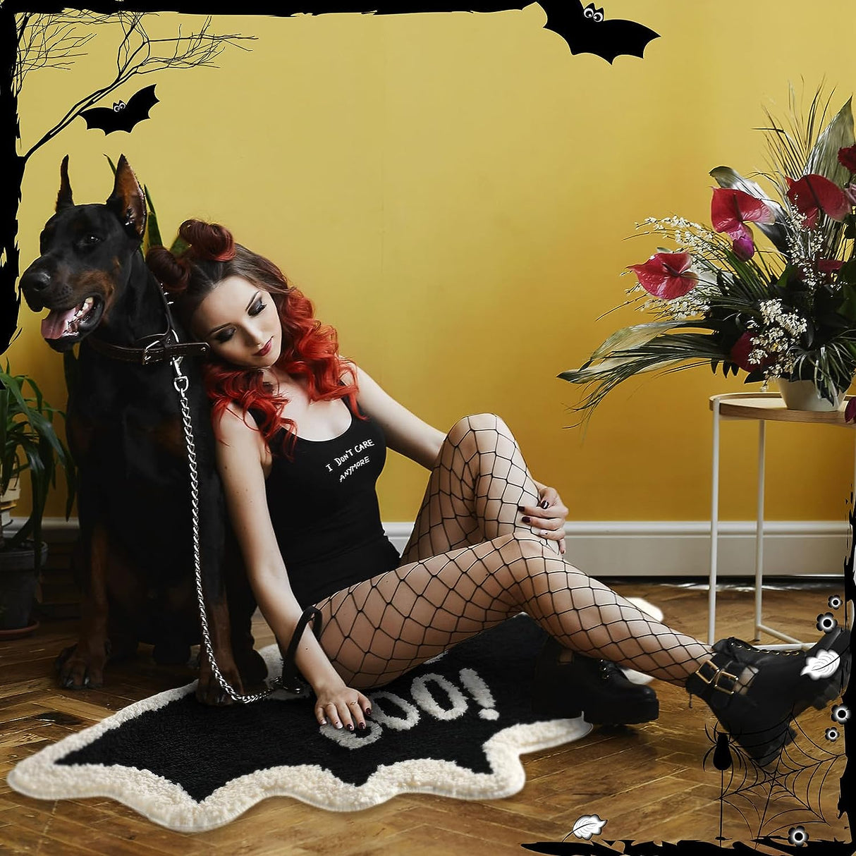Feblilac Halloween Bat Bath Mat Coffin Bath Mat Decor Halloween Rug Decor Black Gothic Gift Room Decorations Spooky Witch Home Bat Shaped Mats Coffin Rugs Bat Rugs for Bathroom Bedroom Kitchen (Bat)