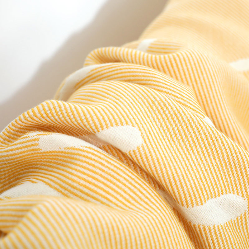 Arrow Pattern Yellow Cotton Reversible Blanket