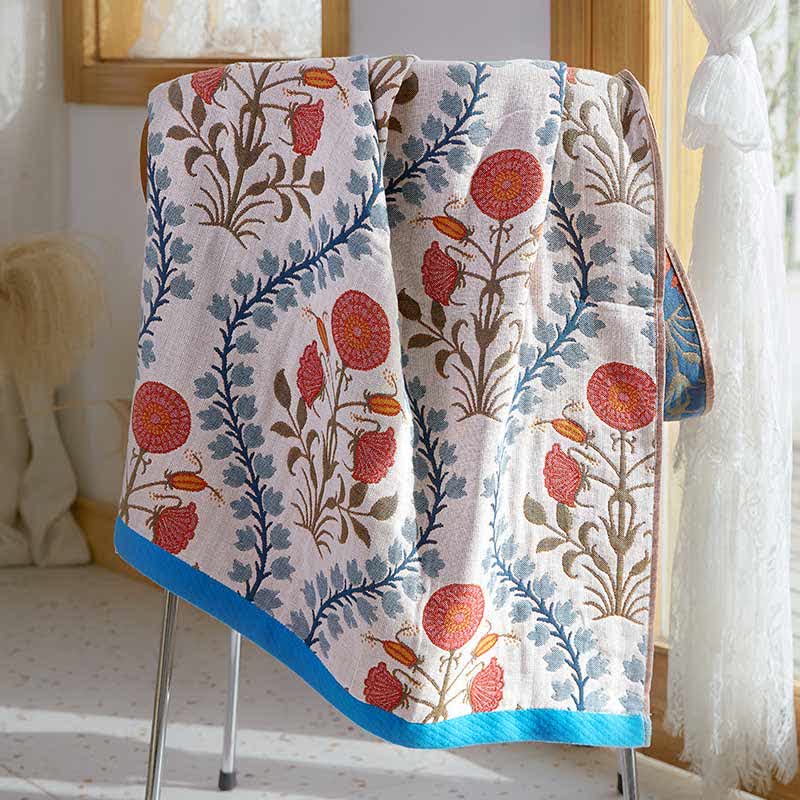 Bluebell Flower Cotton Gauze Bath Towel