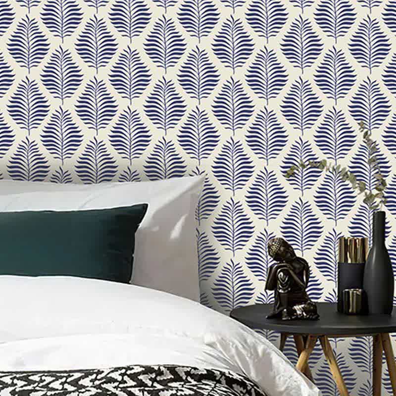 Blue Botanical Pattern Peel & Stick Wallpaper (1 roll)