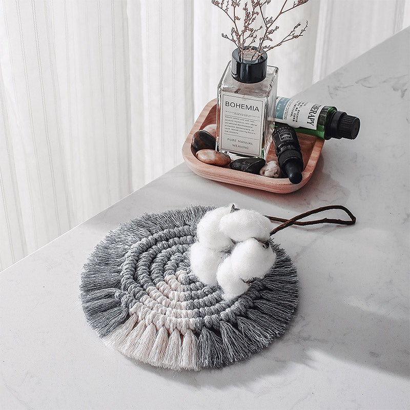 Bohemia Woven Hand-Made Cotton Linen Placemats Coasters (3PCS)