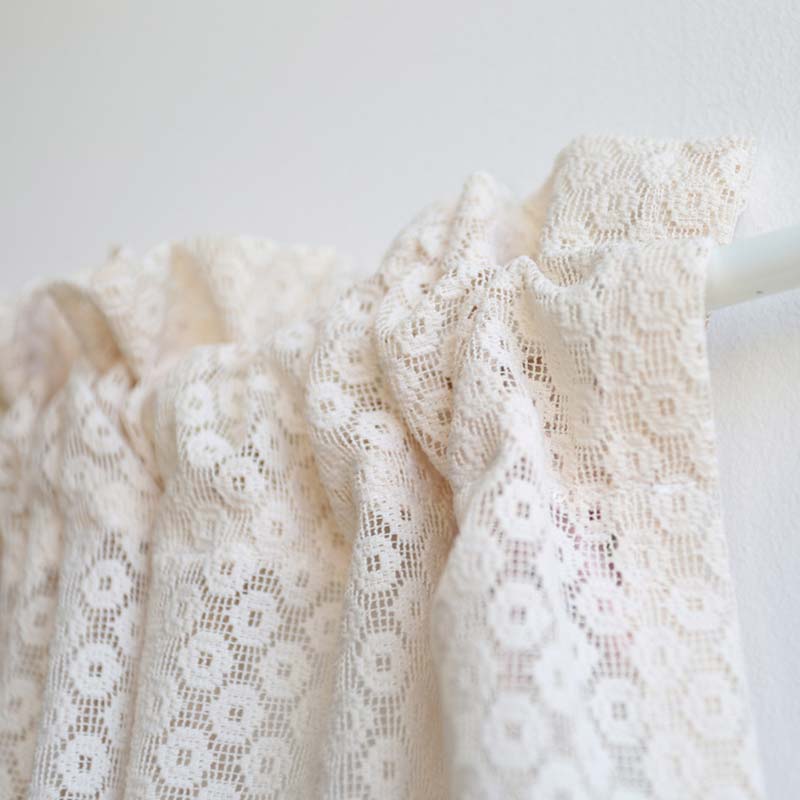 Biege Hollow-Out Cabinet Curtain Short Curtain