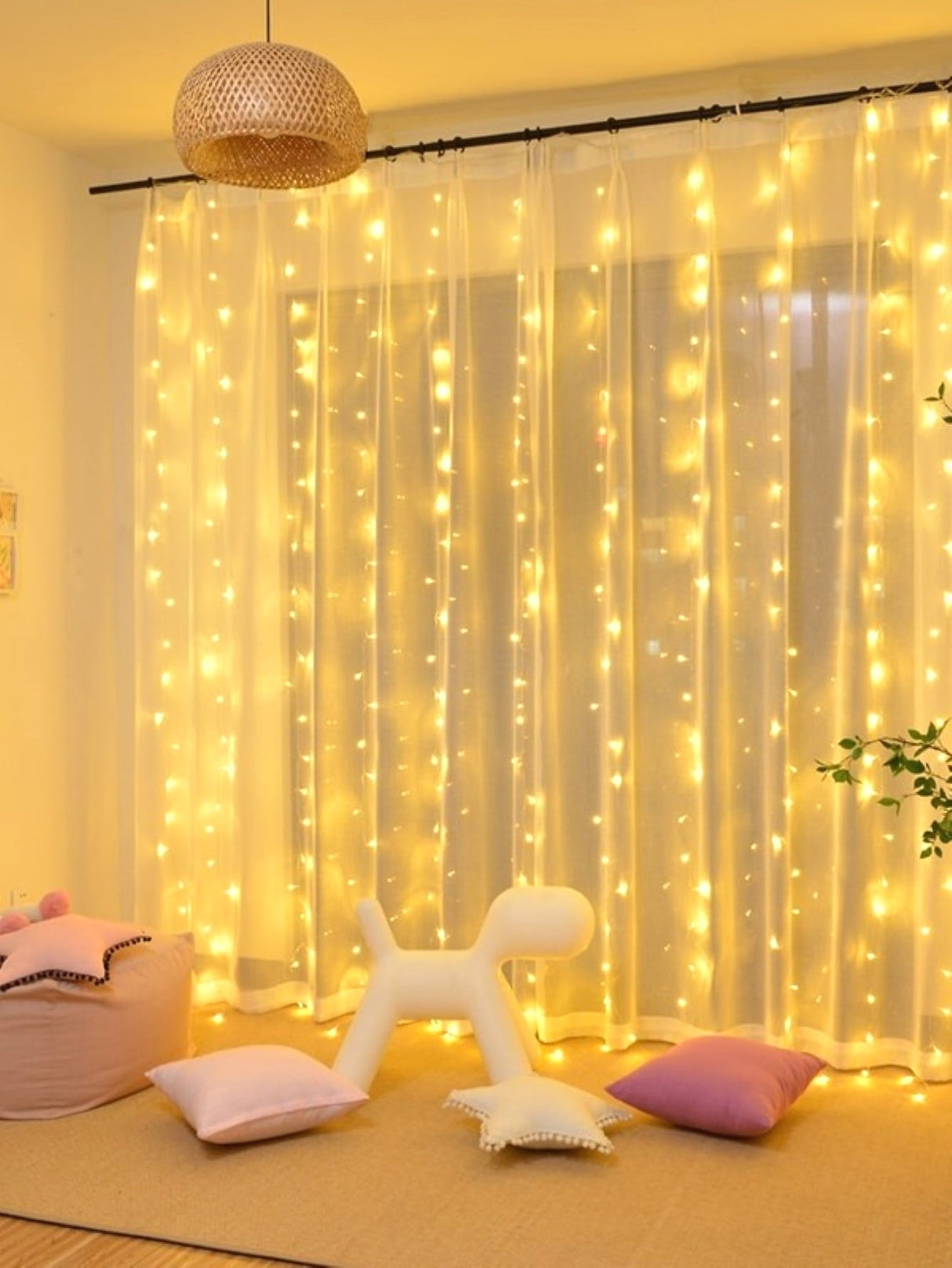 Led 2 x 2M Curtain String Light with 20pcs Clip 200 - Novelty Lighting