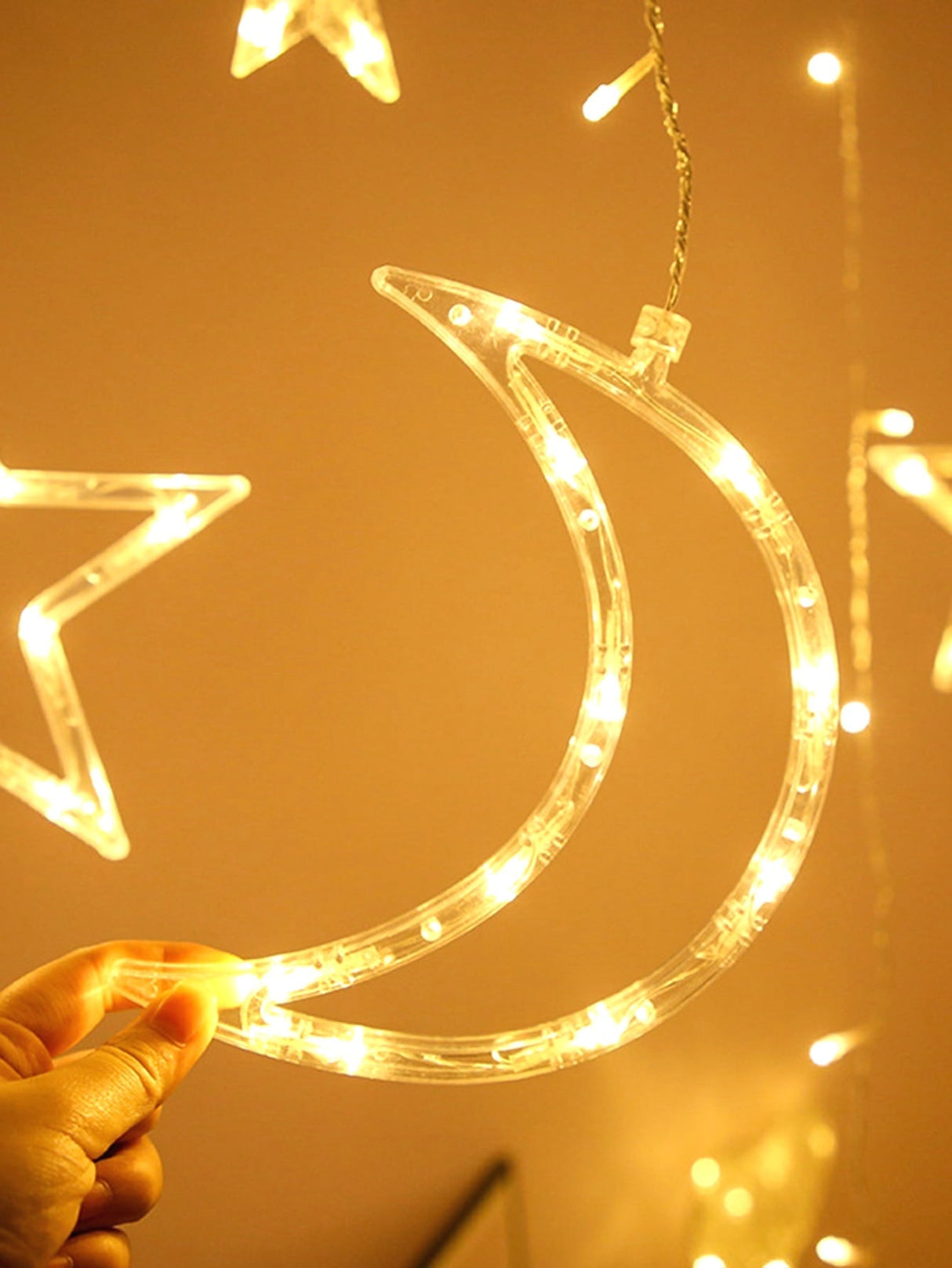 3m Moon & Star Curtain String Light 1pc - Novelty Lighting