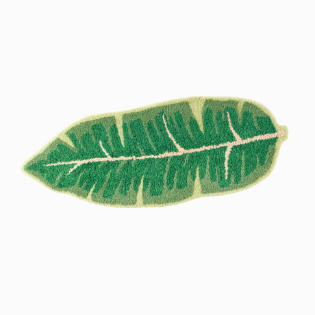 Tufting Leaf Bath Mat, Cute Green Bathroom Rug, Plants Bathroom Rugs, Gift for Nature Lover