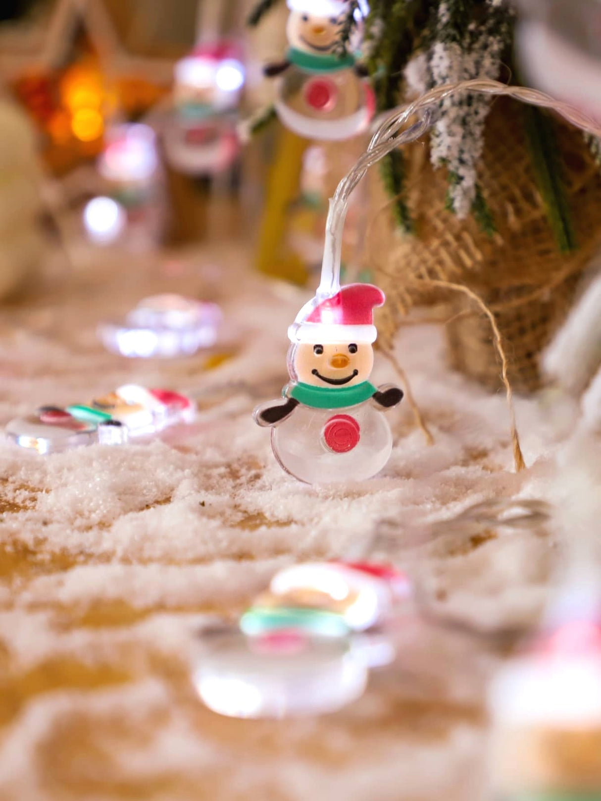 Christmas String Light with 10pcs Snowman Shaped Bulb 1pc - Lighting & Lamp
