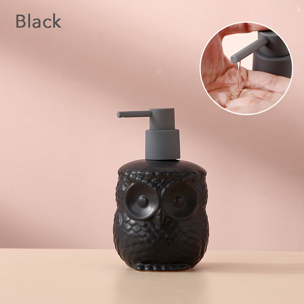 Black Ceramic Soap Dispenser, Liquid Bathroom Bottle, Simple Design, Refillable Reusable Lotion Pump for Bathroom Kitchen, 440ml/14.87oz