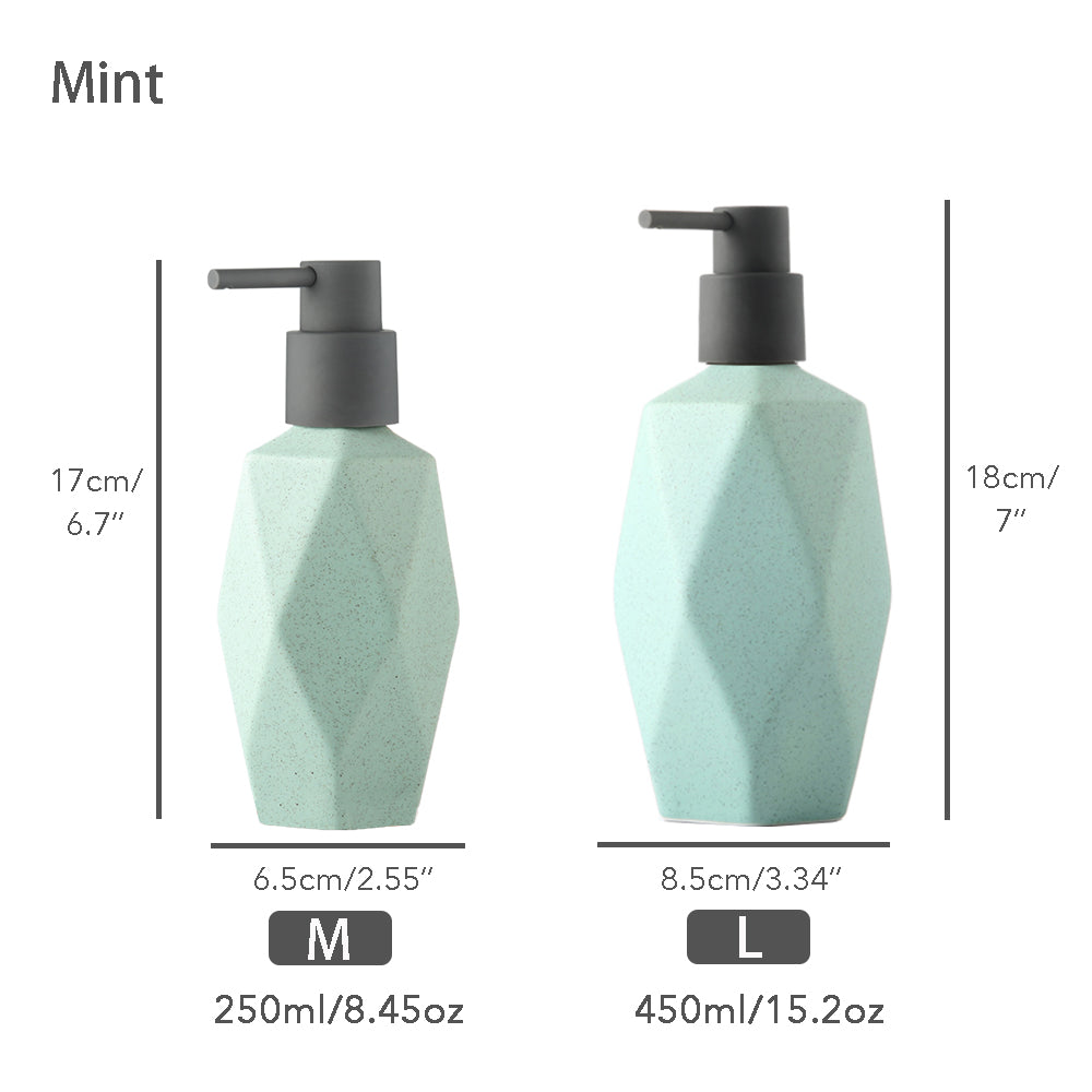 Ceramic Soap Dispenser, Liquid Bathroom Bottle, Simple Design, Refillable Reusable Lotion Pump for Bathroom Kitchen