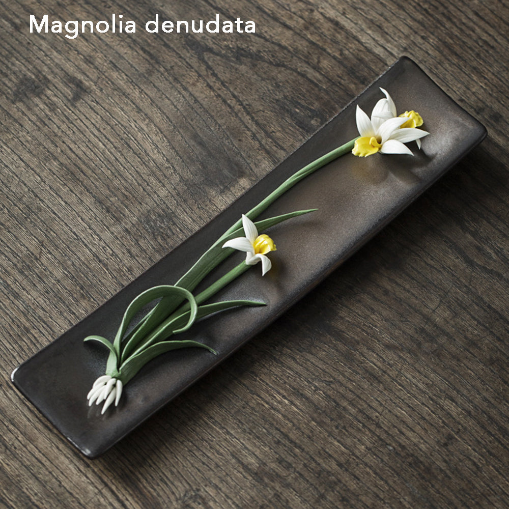 Ceramic Incense Burner, Incense Holder, Art Flower Design, Aromatherapy, Yoga Incense Burner, Small Incense seat