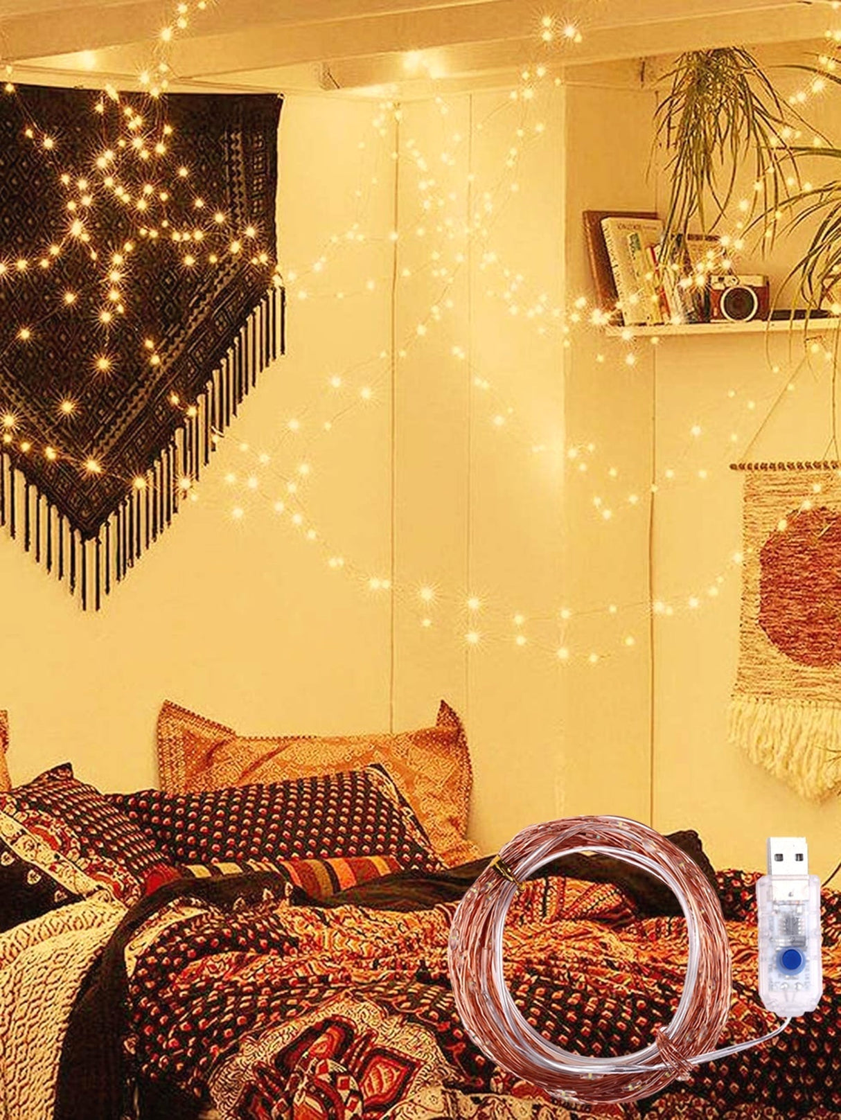 Copper String Light with 200pcs Bulb 1pc - Novelty Lighting