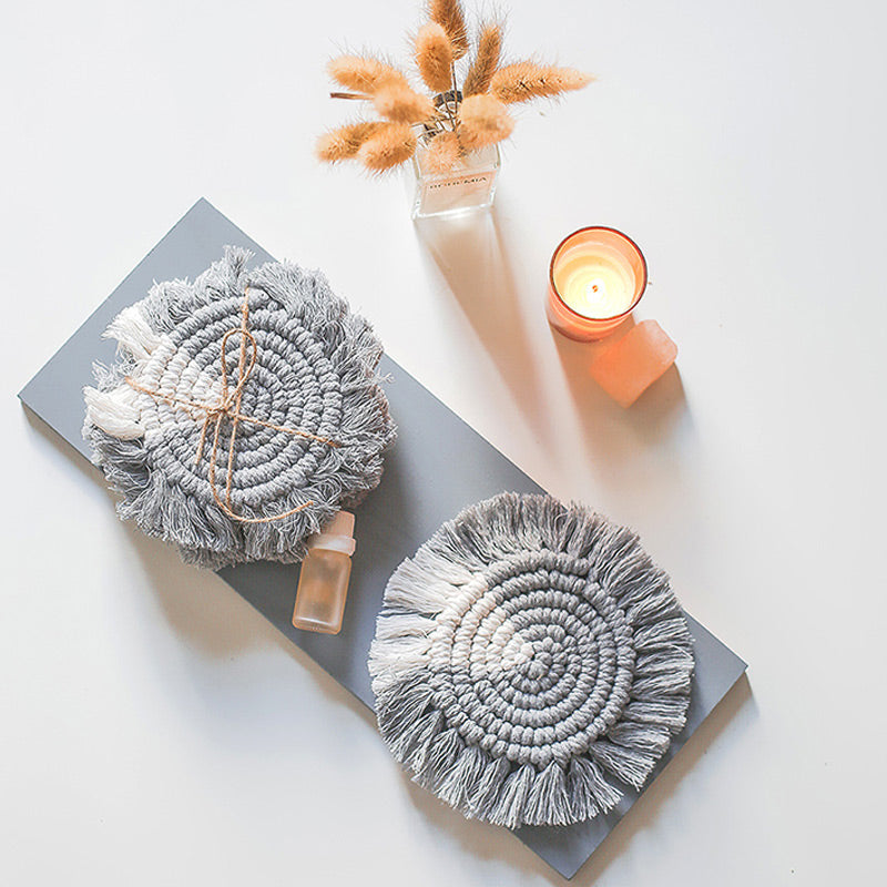 Bohemia Woven Hand-Made Cotton Linen Placemats Coasters (3PCS)