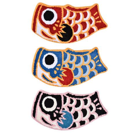 Feblilac Red Koi Fish Bath Mat, 17.7"x33.4" Animal Non Slip Bathmat