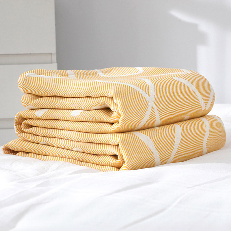 Arrow Pattern Yellow Cotton Reversible Blanket