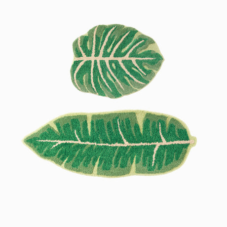 Tufting Leaf Bath Mat, Cute Green Bathroom Rug, Plants Bathroom Rugs, Gift for Nature Lover