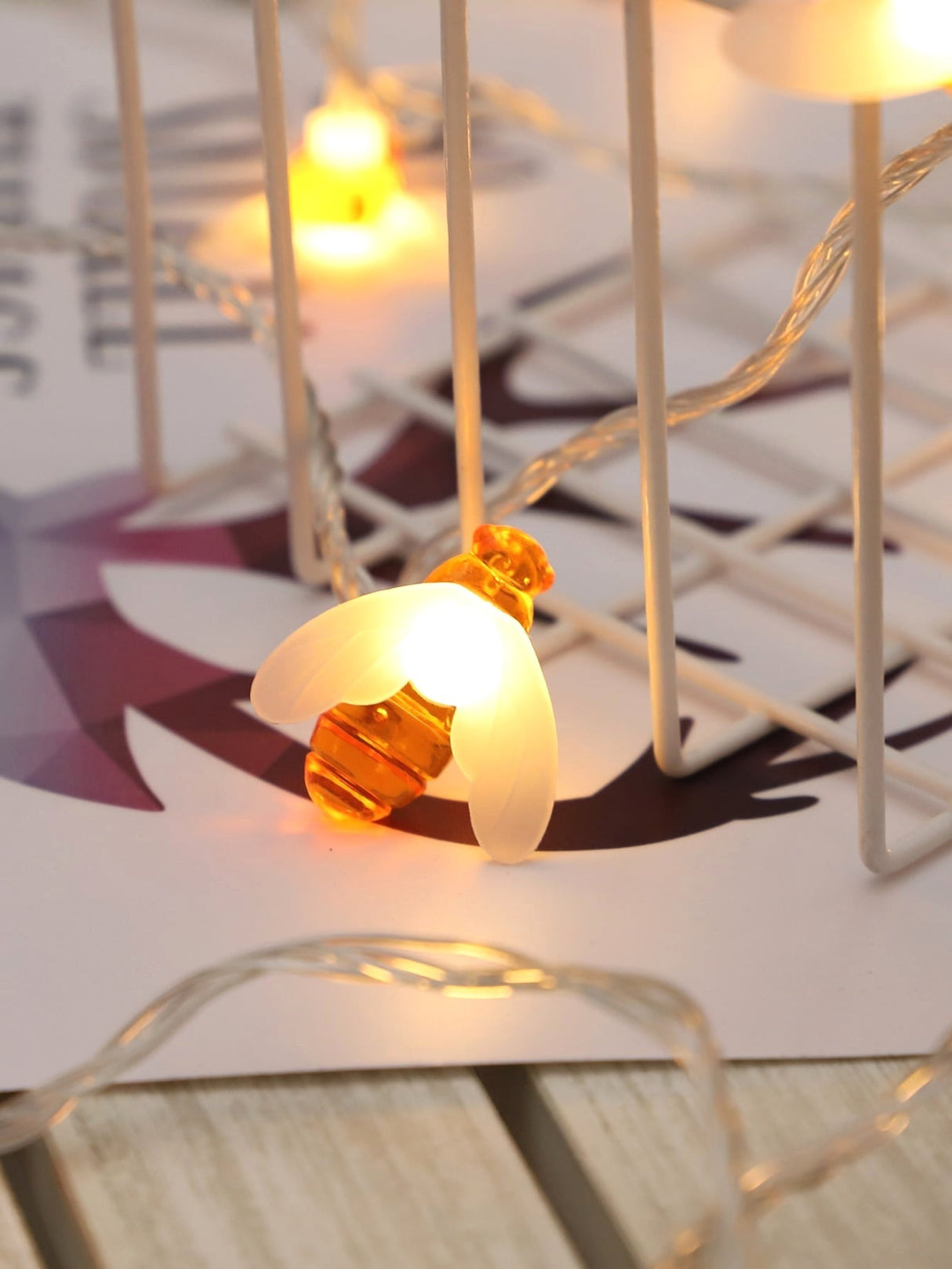 String Light with 10pcs Bee Shaped Bulb 1pc - Novelty Lighting