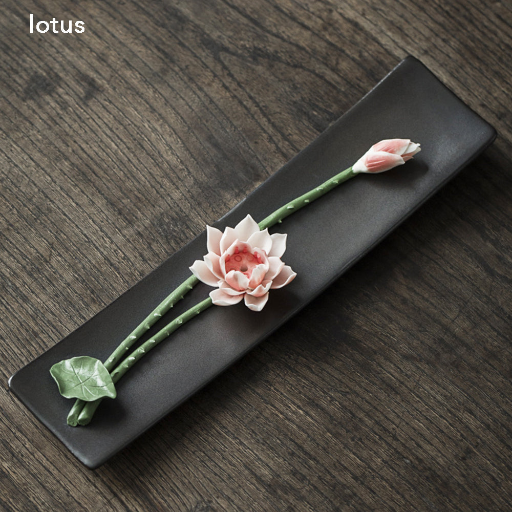 Ceramic Incense Burner, Incense Holder, Art Flower Design, Aromatherapy, Yoga Incense Burner, Small Incense seat