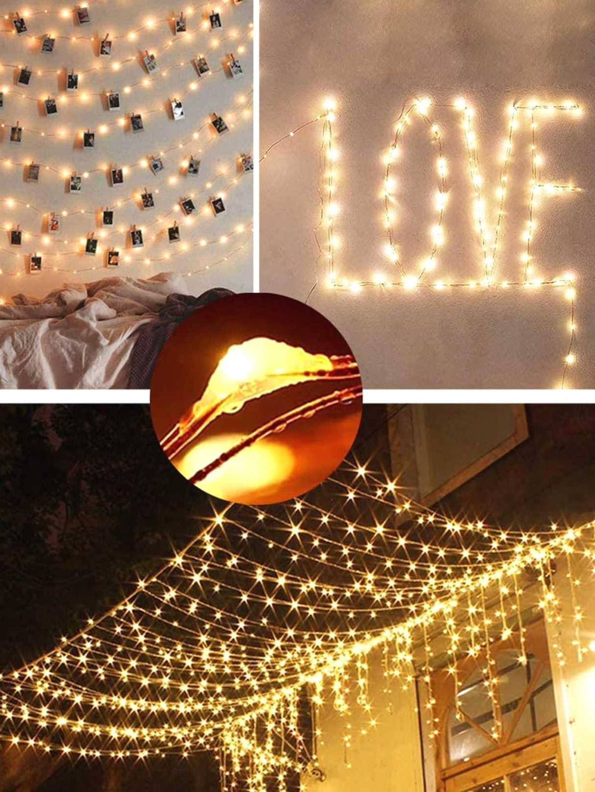 Copper String Light with 200pcs Bulb 1pc - Novelty Lighting