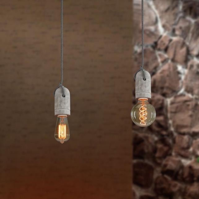 Concrete Bare Bulb Light Fitting Pendant Light