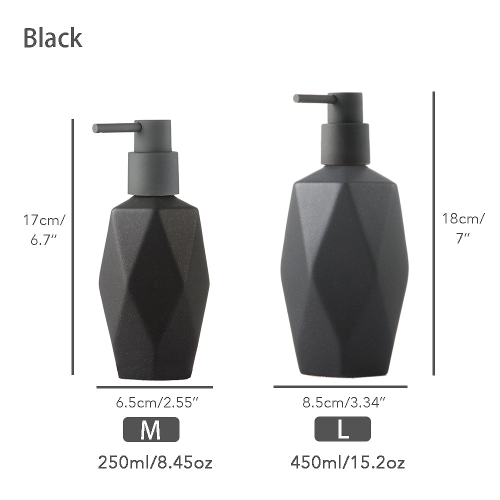 Ceramic Soap Dispenser, Liquid Bathroom Bottle, Simple Design, Refillable Reusable Lotion Pump for Bathroom Kitchen