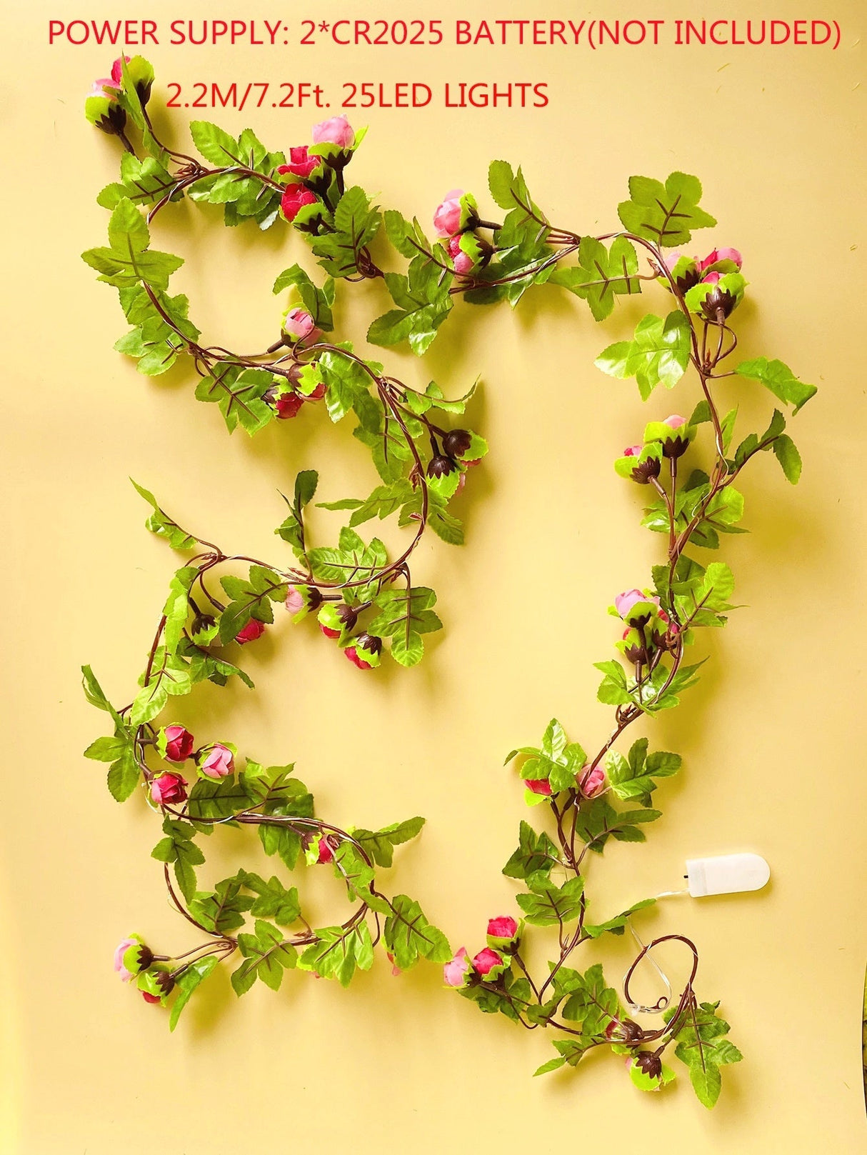 Artificial Flower String Light with 25pcs Bulb 1pc - Novelty Lighting