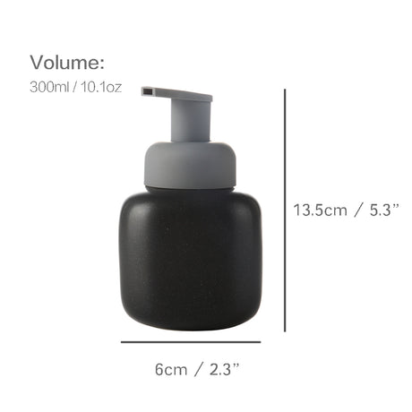 Ceramic Soap Dispenser, Foaming Pump Bathroom Bottle, Simple Design, Refillable Reusable Lotion Pump for Bathroom Kitchen, 300ml/10.1oz