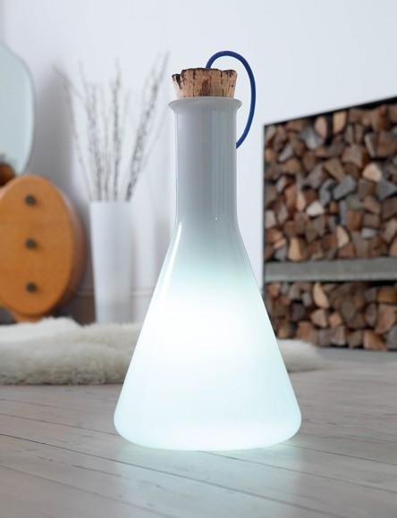 Lab White Glass Bottle Minimalist Pendant Light