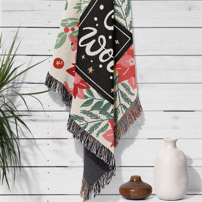 "Joy To The World" Tassel Blanket