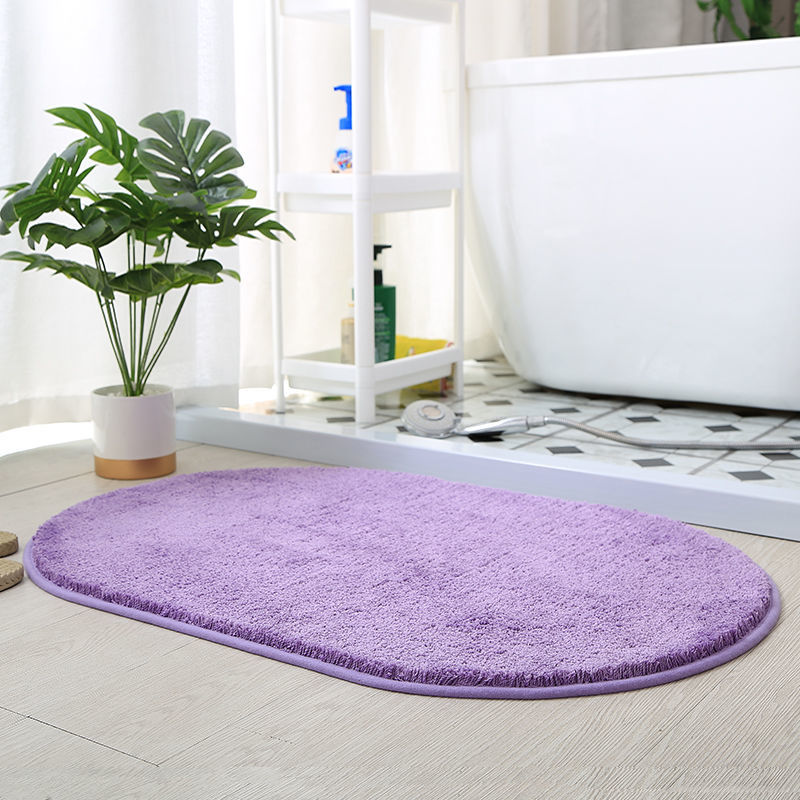 Feblilac Semicircle Solid Grey Tufted Bath Mat, Multiple Sized Soft Plush Water-Absorbent, Anti Slip Toilet Mat, Soft Thick Bathroom Carpet, Pure Bathroom Mats, Simple Best Bath Rugs, Hot Shower Mat Non Slip, Toilet Rug