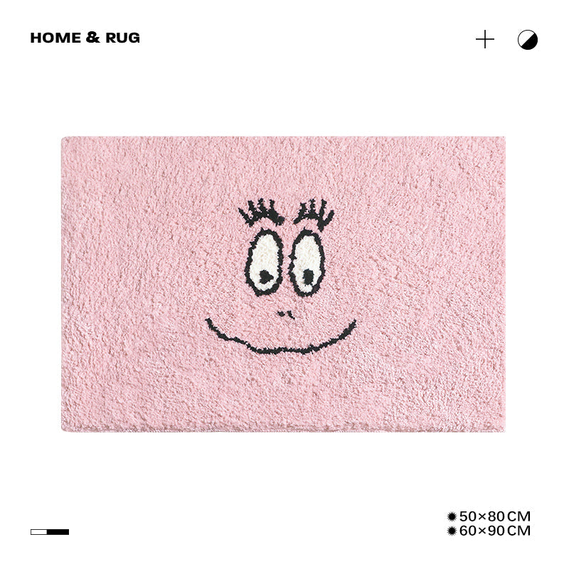 Pink Cute Smile Face Bath Mat
