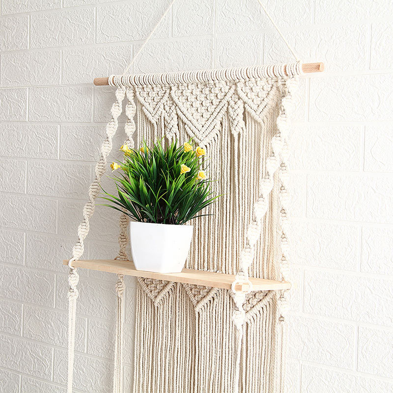 Bohemia Handmade Plant Holder with Wooden Board