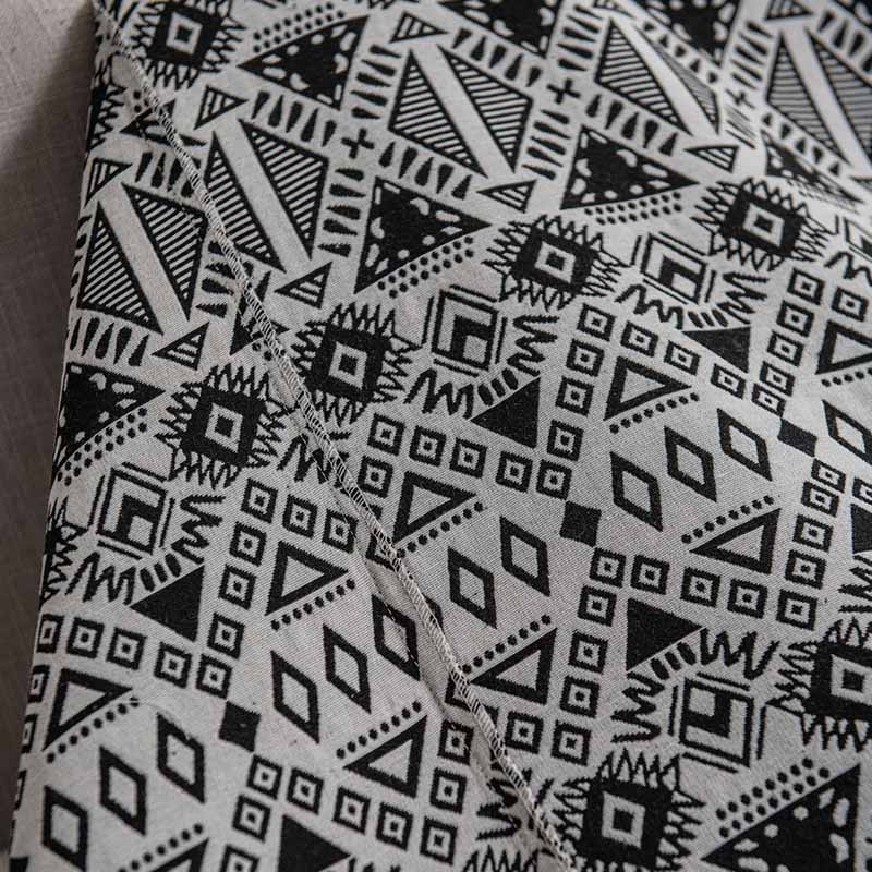 Black & White Geometric Tassel Sofa Protector
