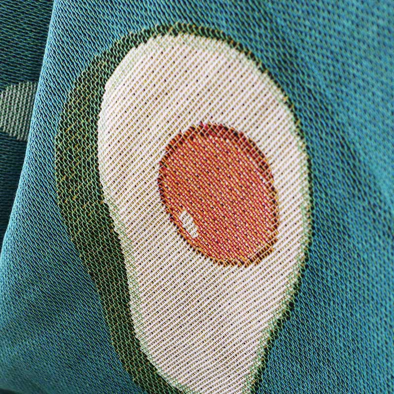 Avocado Print Blanket with Tassel