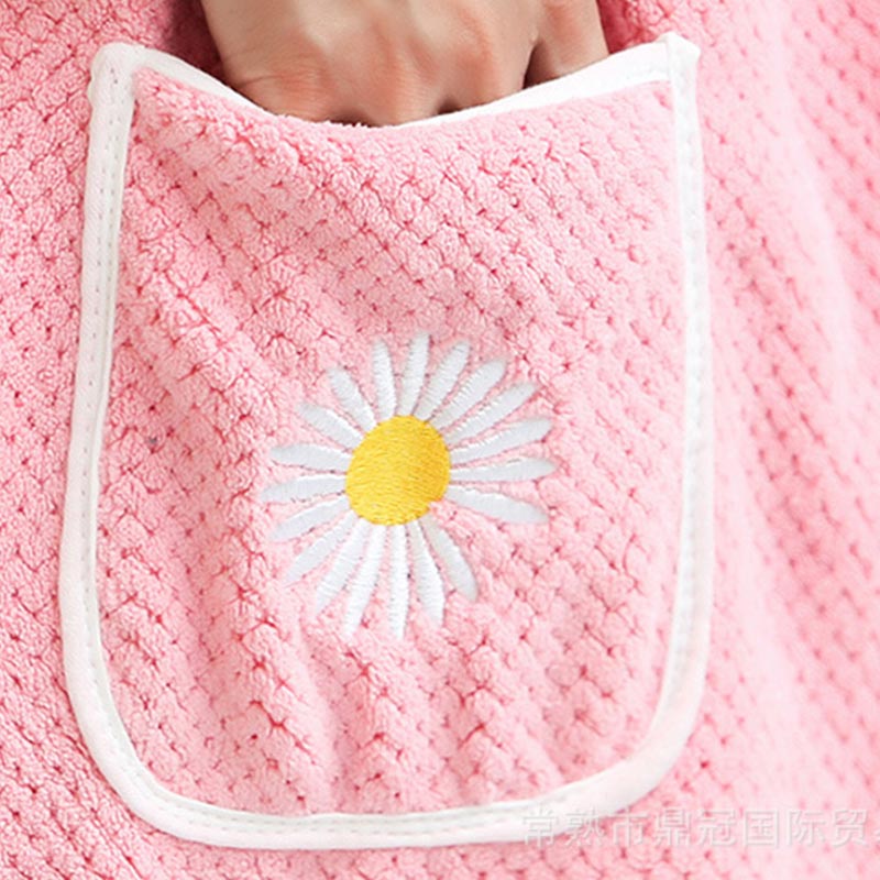 Bath Wrap Bath Cover Up with Pocket