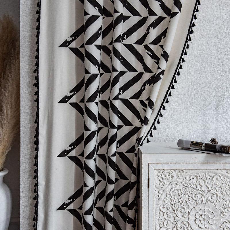 Arrow Print Light Filtering Curtain