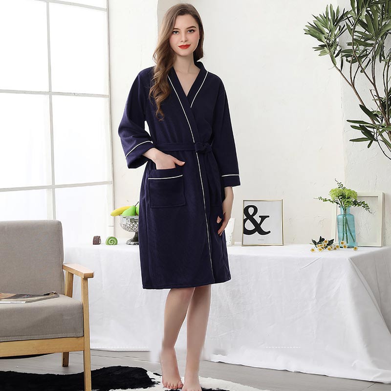 3/4 Sleeve Waffle Weave Pajama Bathrobe