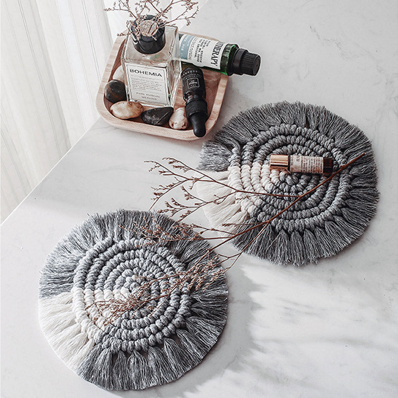 Bohemia Woven Hand-Made Cotton Linen Placemats Coasters (3PCS)