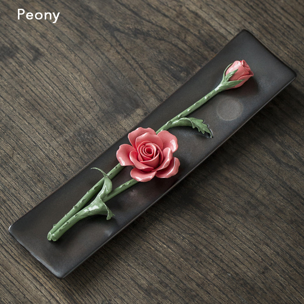 Ceramic Incense Burner, Incense Holder, Art Flower Design, Aromatherapy, Yoga Incense Burner, Small Incense seat