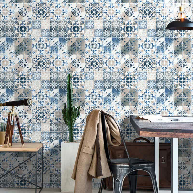 Blue Pattern Peel & Stick Wallpaper (1 roll)
