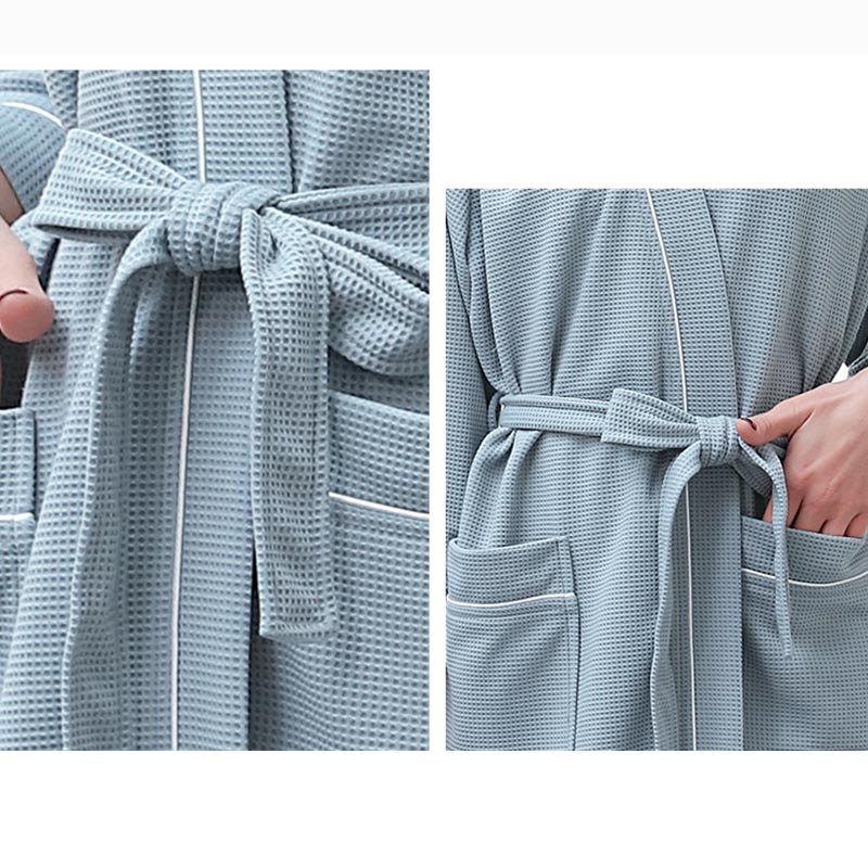 3/4 Sleeve Waffle Weave Pajama Bathrobe