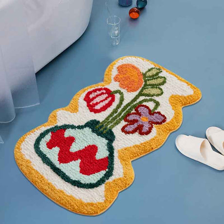 A Vase of Flowers Bath Mat