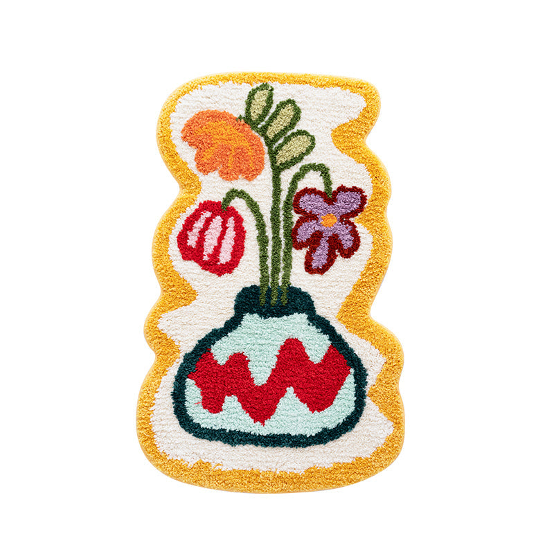 A Vase of Flowers Bath Mat