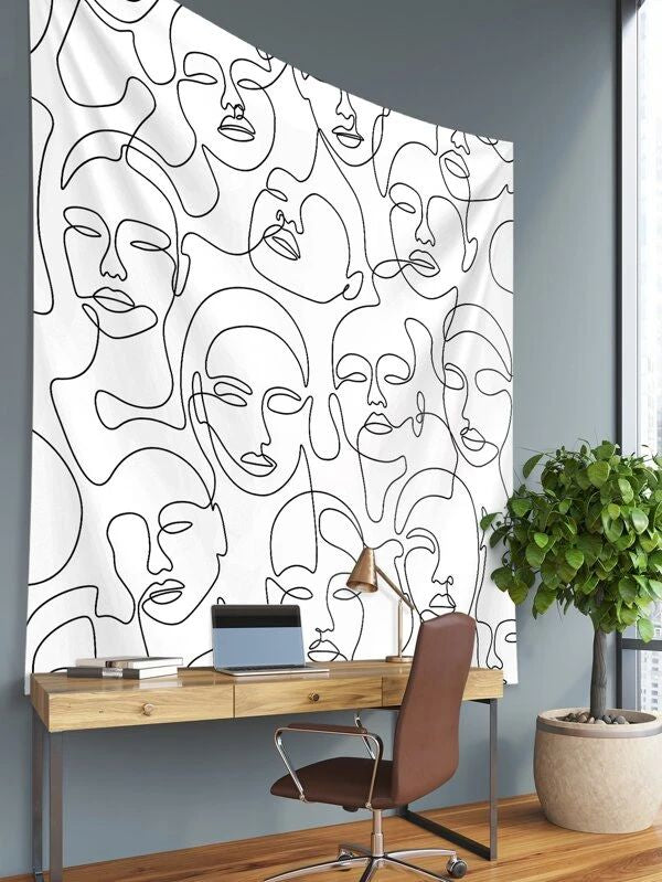 Abstract Face Pattern Tapestry