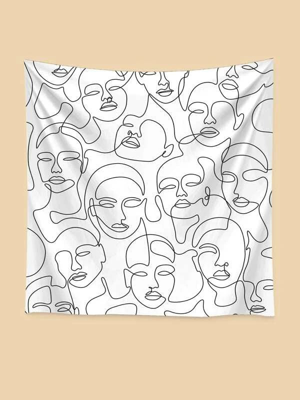 Abstract Face Pattern Tapestry