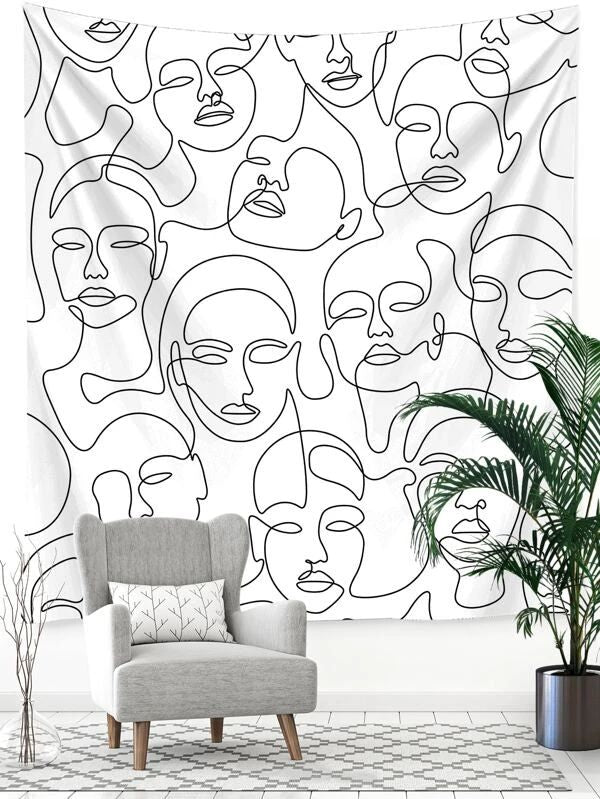 Abstract Face Pattern Tapestry