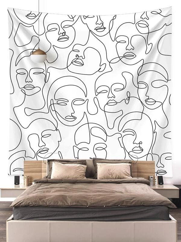 Abstract Face Pattern Tapestry