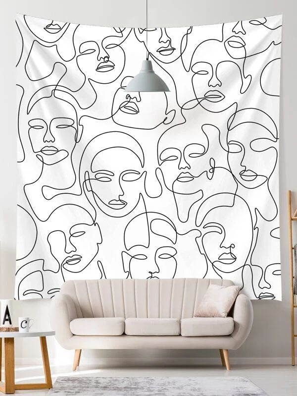 Abstract Face Pattern Tapestry