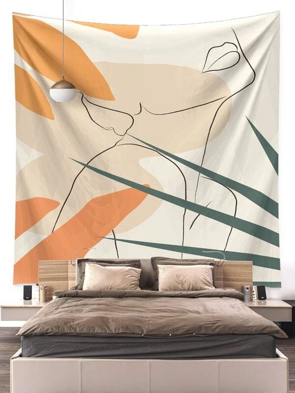 Abstract Face Print Tapestry