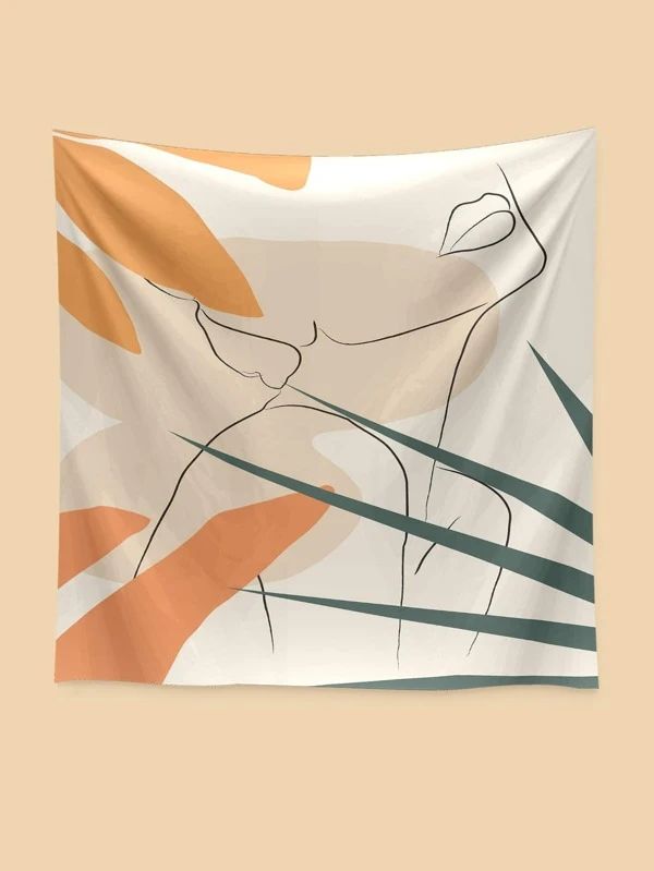 Abstract Face Print Tapestry