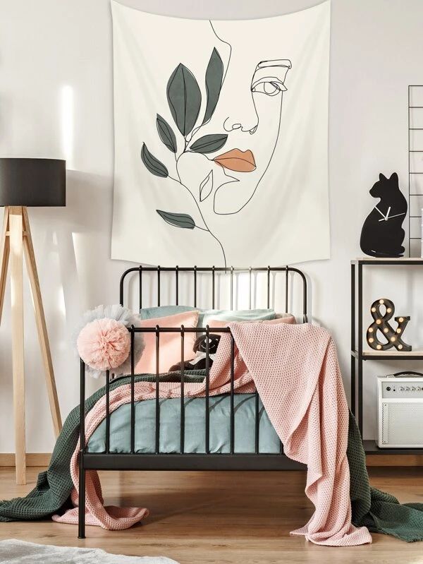 Abstract Figure Graphic Tapestry