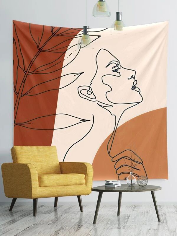 Abstract Figure Graphic Tapestry
